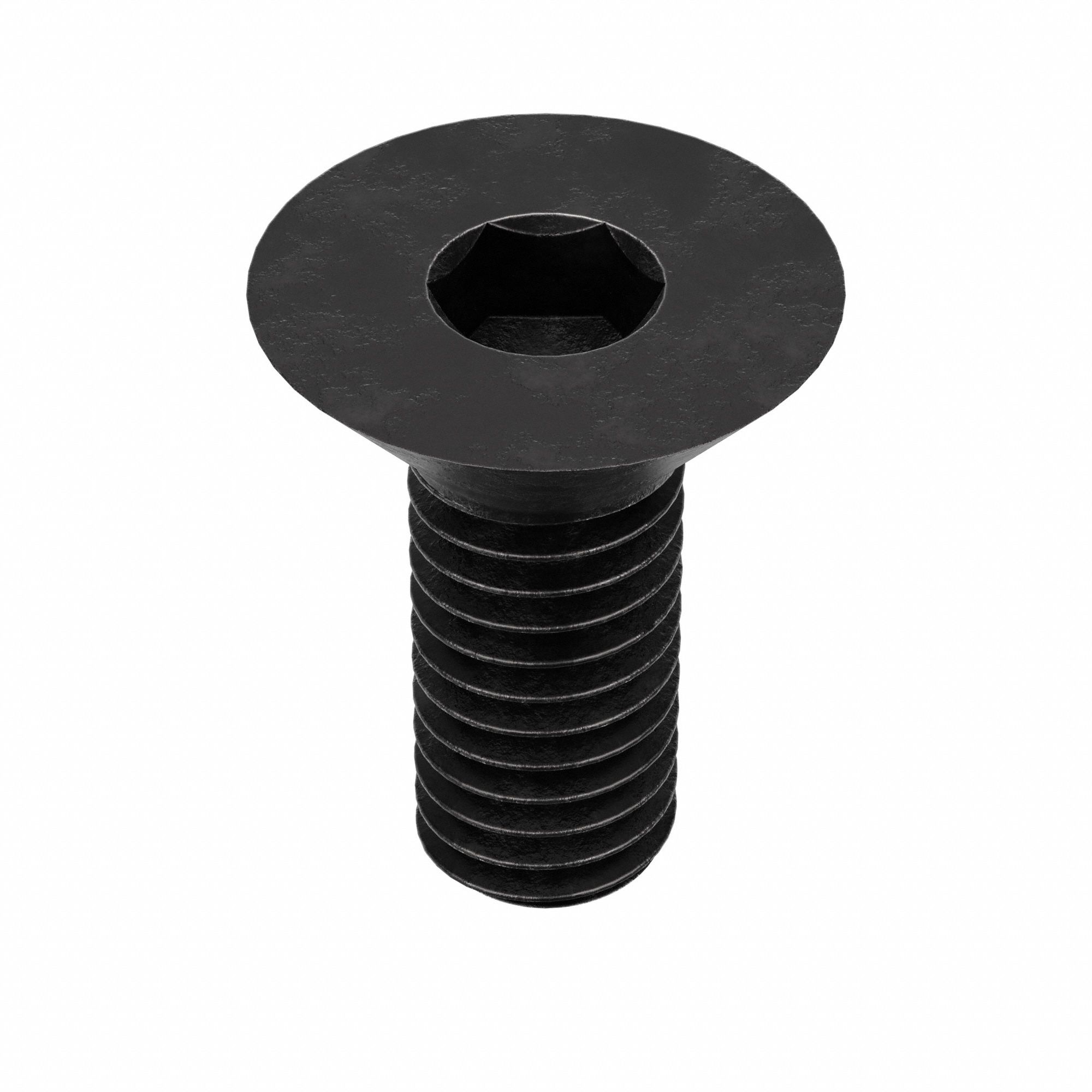 Socket Flat Head Screw: 3/8"-16 Thread Size, 5/8 in Lg, Flat, Black Oxide, Alloy Steel, 100 PK