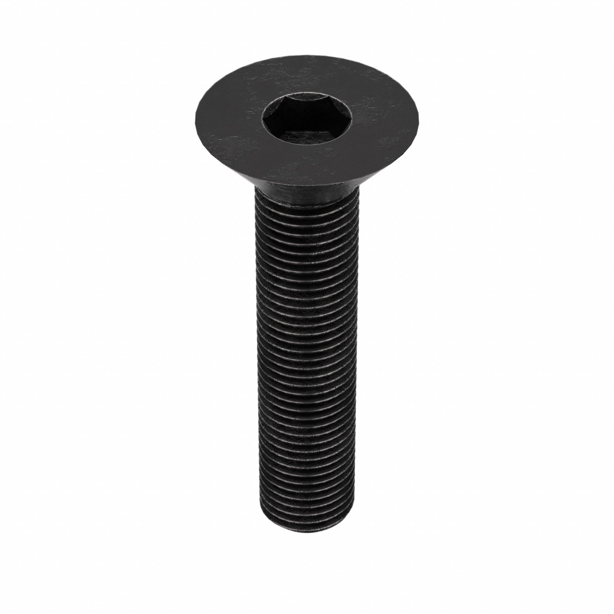 Socket Flat Head Screw: 3/8"-24 Thread Size, 1 1/2 in Lg, Flat, Black Oxide, Alloy Steel, 100 PK