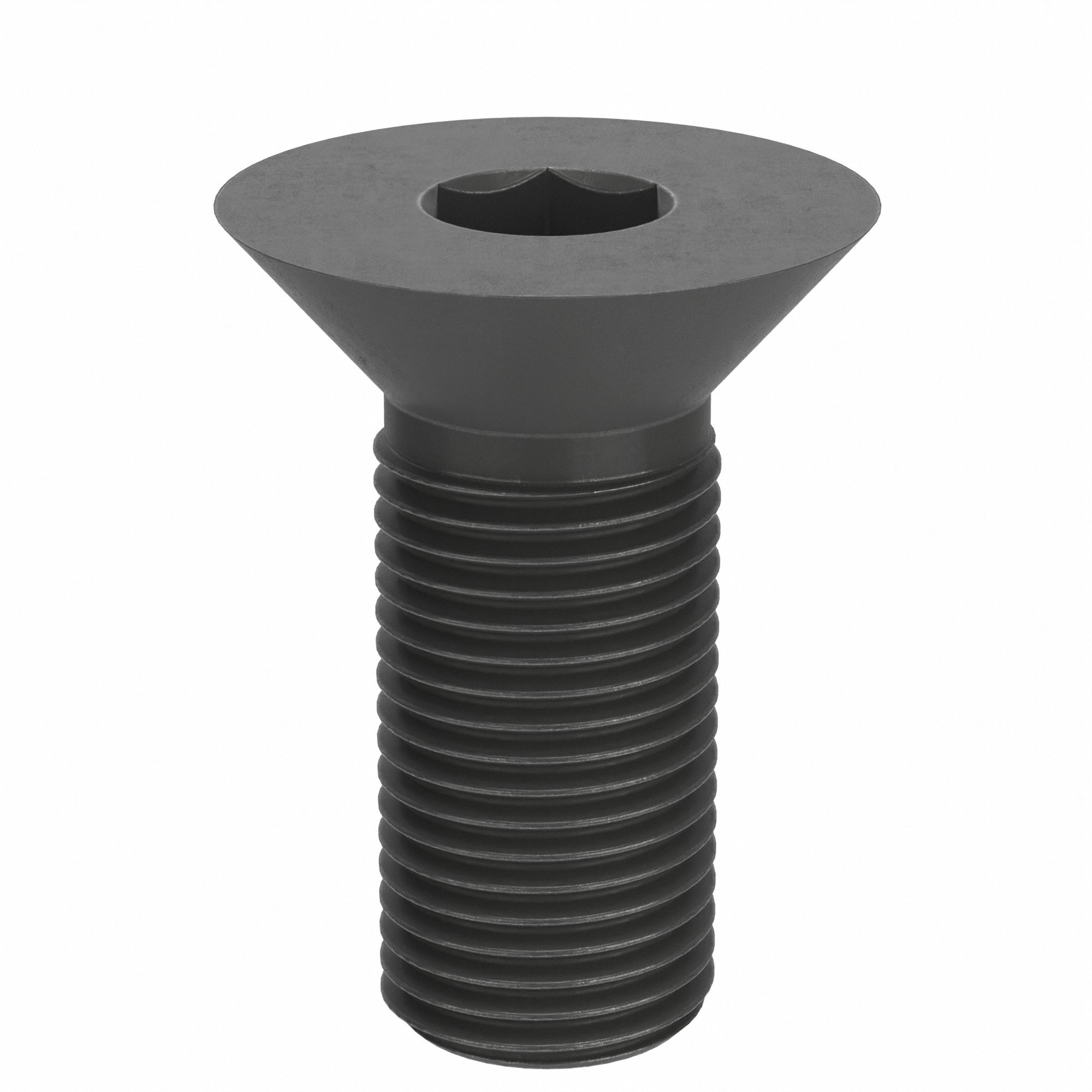 Socket Flat Head Screw: 1/2"-20 Thread Size, 1 1/4 in Lg, Flat, Black Oxide, Alloy Steel, 50 PK