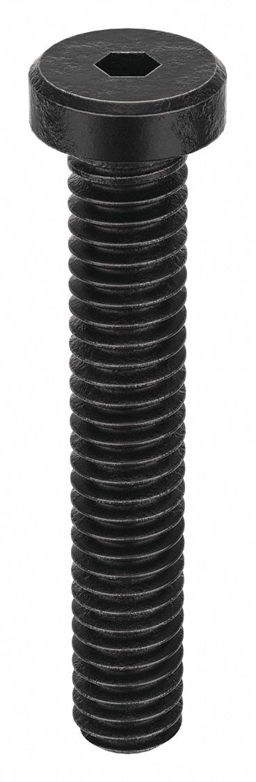 Socket Head Cap Screw: #8-32 Thread Size, 1 in Lg, Low-Profile Std, Black Oxide, Alloy Steel, 100 PK