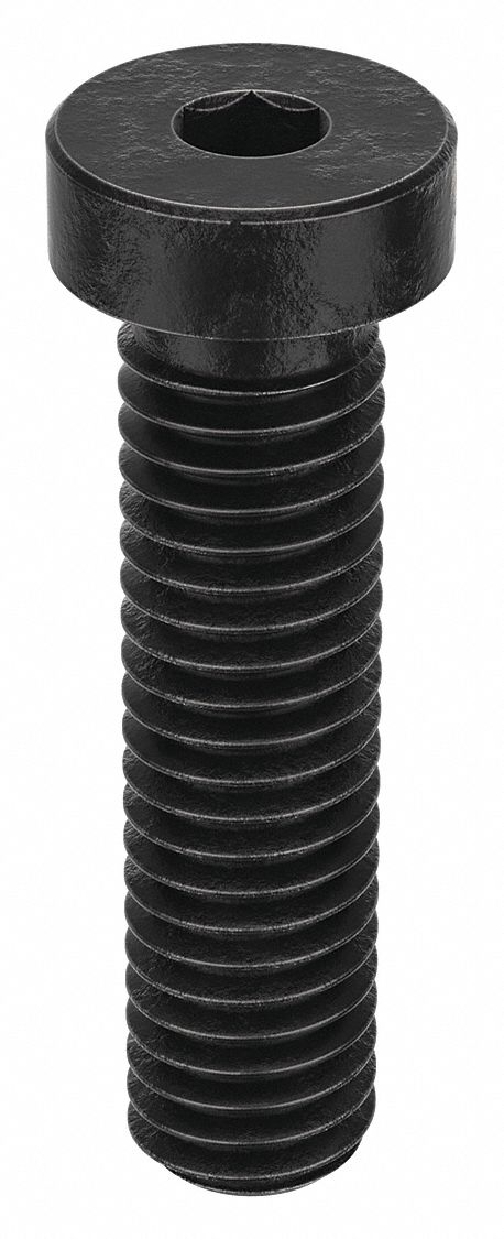 Socket Head Cap Screw: 3/8"-16 Thread Size, 1 1/2 in Lg, Low-Profile Std, Black Oxide, 100 PK