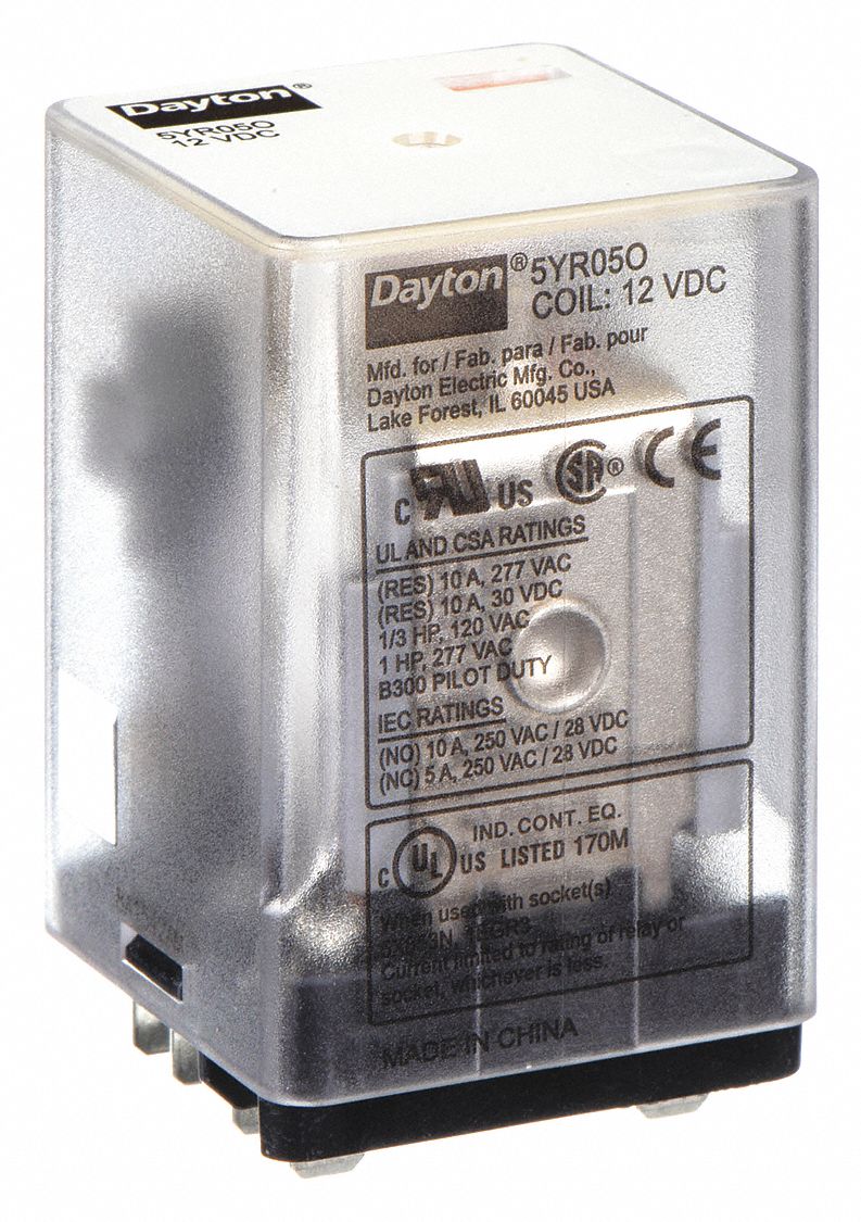 DAYTON, Socket Mounted, 10 A Current Rating, General, 50% OFF