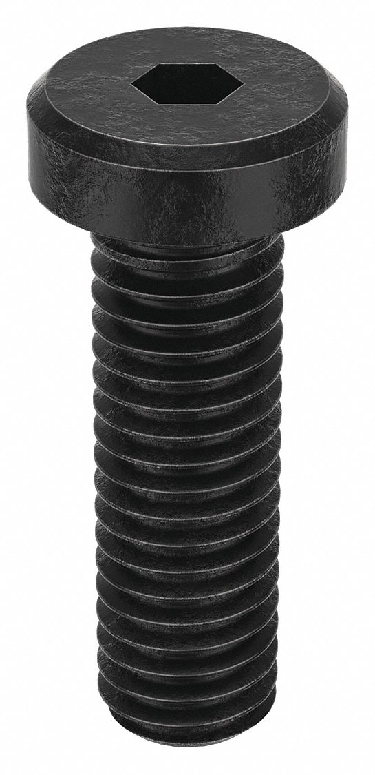 Socket Head Cap Screw: #10-32 Thread Size, 5/8 in Lg, Low-Profile Std, Black Oxide, 100 PK