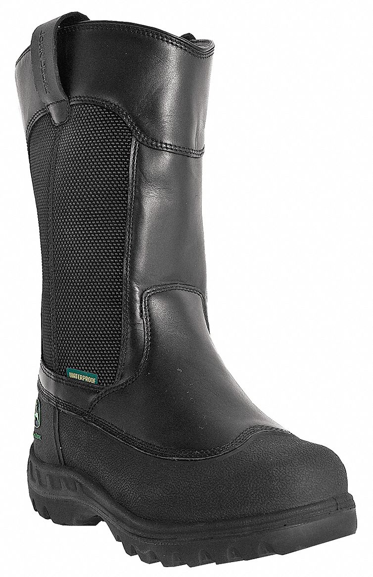 JOHN DEERE Miners Boots, Stl, Mn, 7, Blk, PR - 5YVR5|JD9600 - Grainger