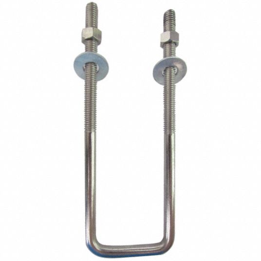 Fabory U Bolt Square Bend 304 Stainless Steel Plain 3 8 16 1 1 2 In Thread Length 5yy68 U 037 0403 Grainger