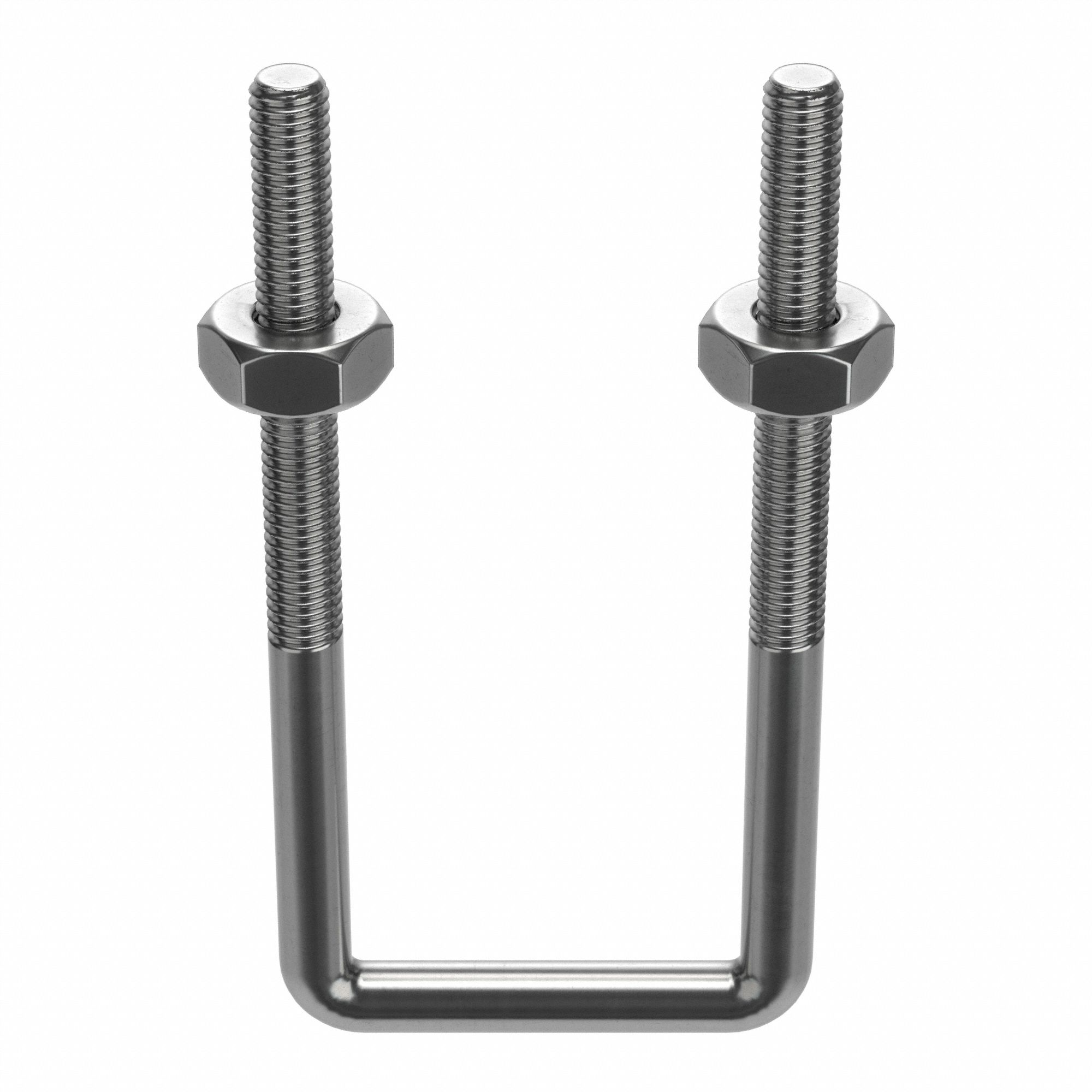 SQUARE U-BOLT, 304 STAINLESS STEEL, PLAIN, ⅜