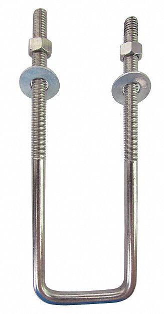 Fabory U Bolt Square Bend 304 Stainless Steel Plain 3 8 16 3 In Thread Length 5yy70 U 037 0405 Grainger