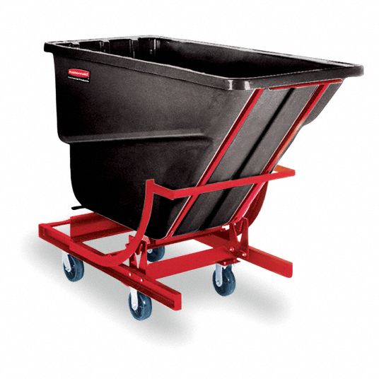 Black Self-Dumping Hopper, 67.5 cu ft, 1000 lb Load Cap., 56 1/2 in H X ...
