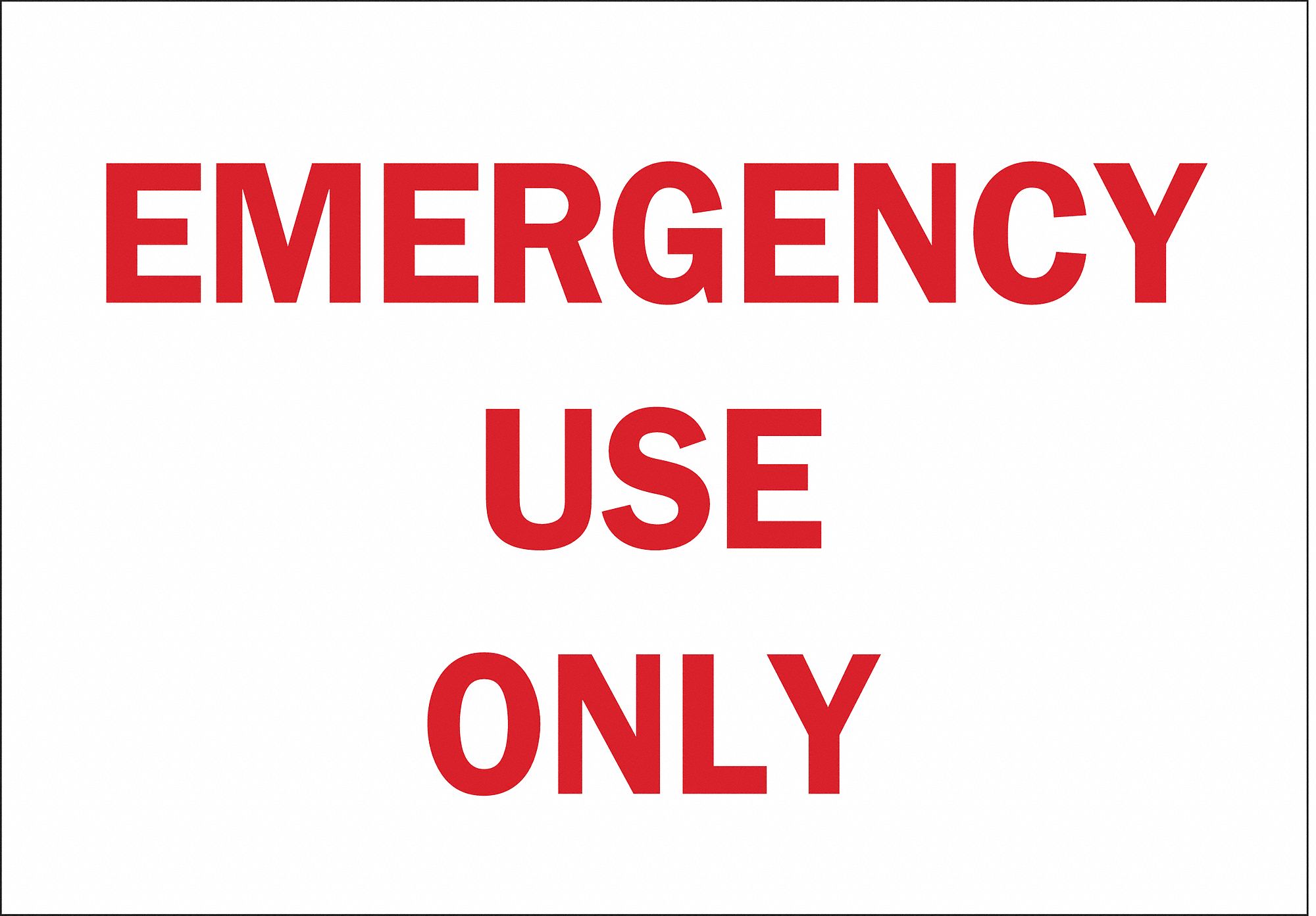 FIRE EMERGENCY SIGN, ALUMINUM, 14 IN WIDTH, 10 IN HEIGHT, WHITE, WITH MOUNTING HOLES