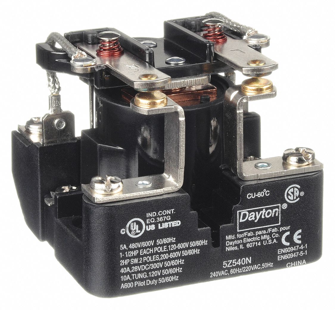 OPEN POWER RELAY, SURFACE MOUNTED, 240V AC, 6 PINS/TERMINALS, DPST-NO