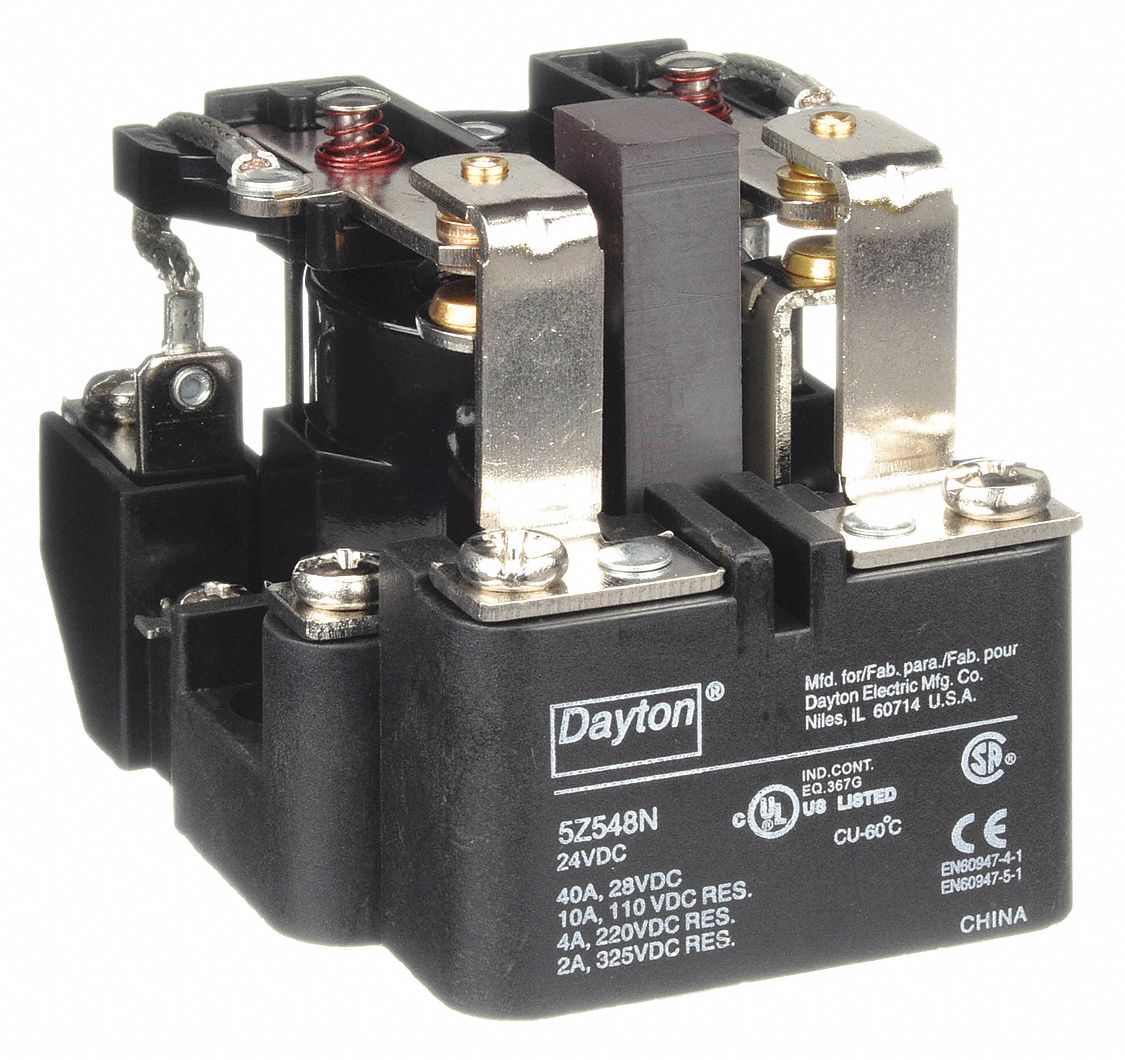 OPEN POWER RELAY, SURFACE MOUNTED, 24V DC, 8 PINS/TERMINALS, DPDT, MAGNETIC BLOWOUT