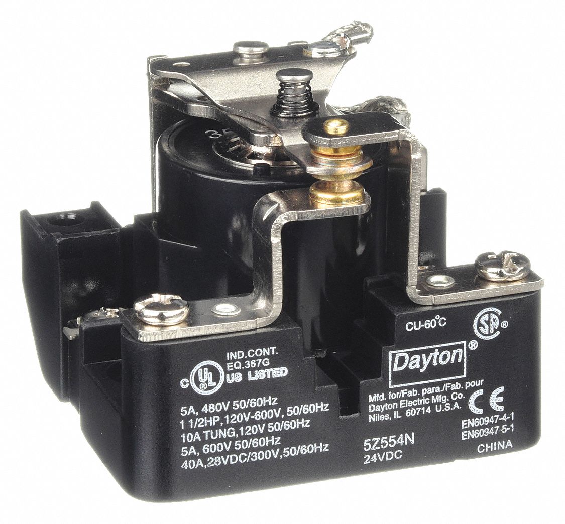 OPEN POWER RELAY, SURFACE MOUNTED, 24V DC, 5 PINS/TERMINALS, SPDT