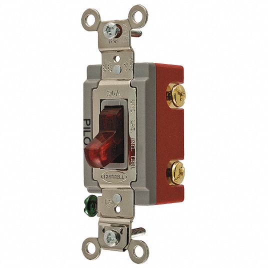 Hubbell Wiring Device Kellems Pilot Light Wall Switch 3 Way Maintained Toggle 5z738 Hbl1223pl Grainger