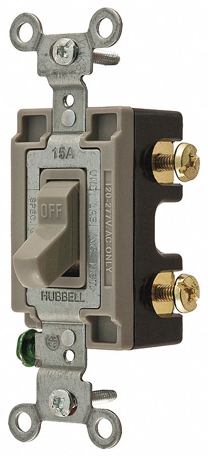 INTERRUPTEUR 1P 15A 120-277V GRIS