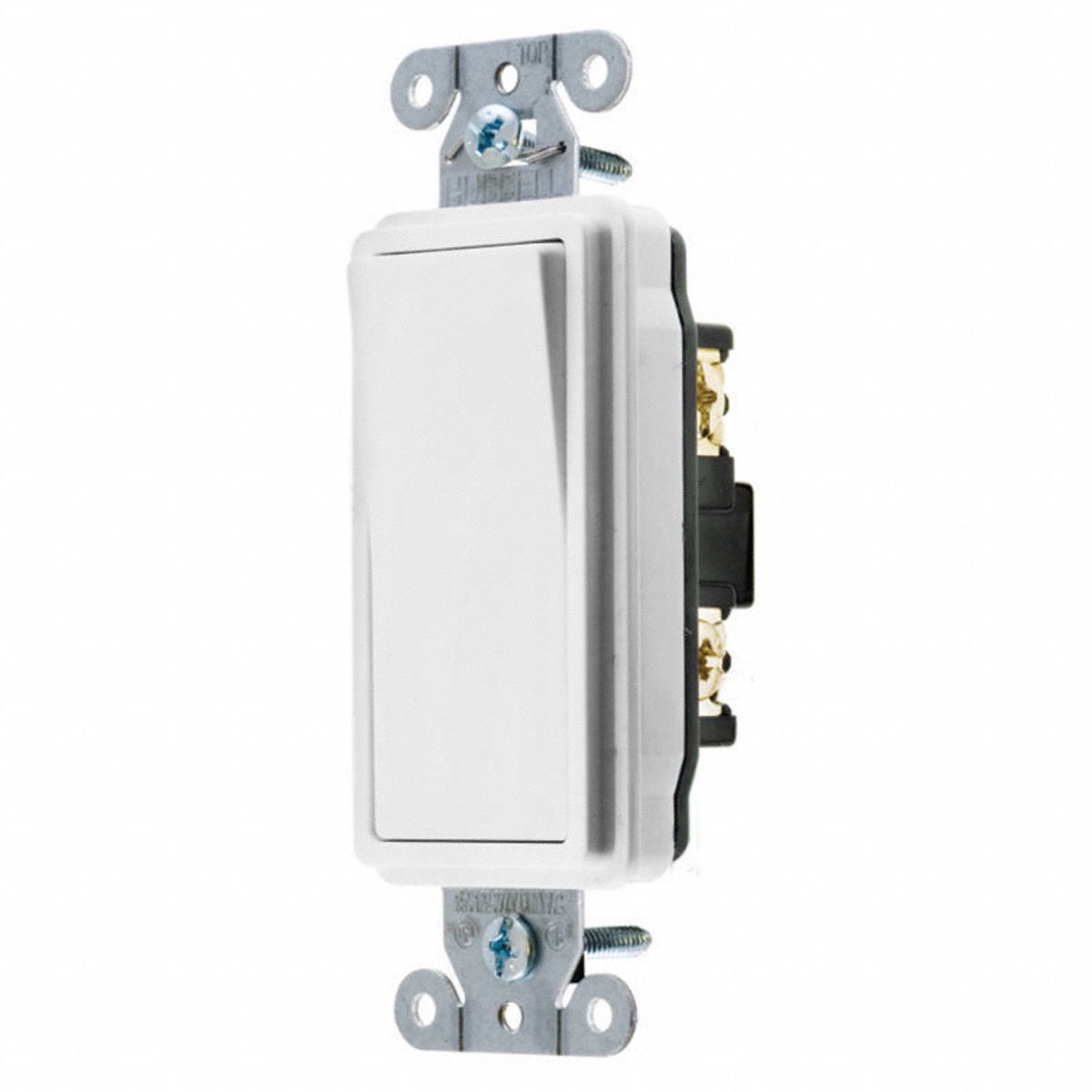 HUBBELL Wall Switch 1Pole, 15 A Amps AC, White, 120 to 277, Back and Side 5Z780DS115W