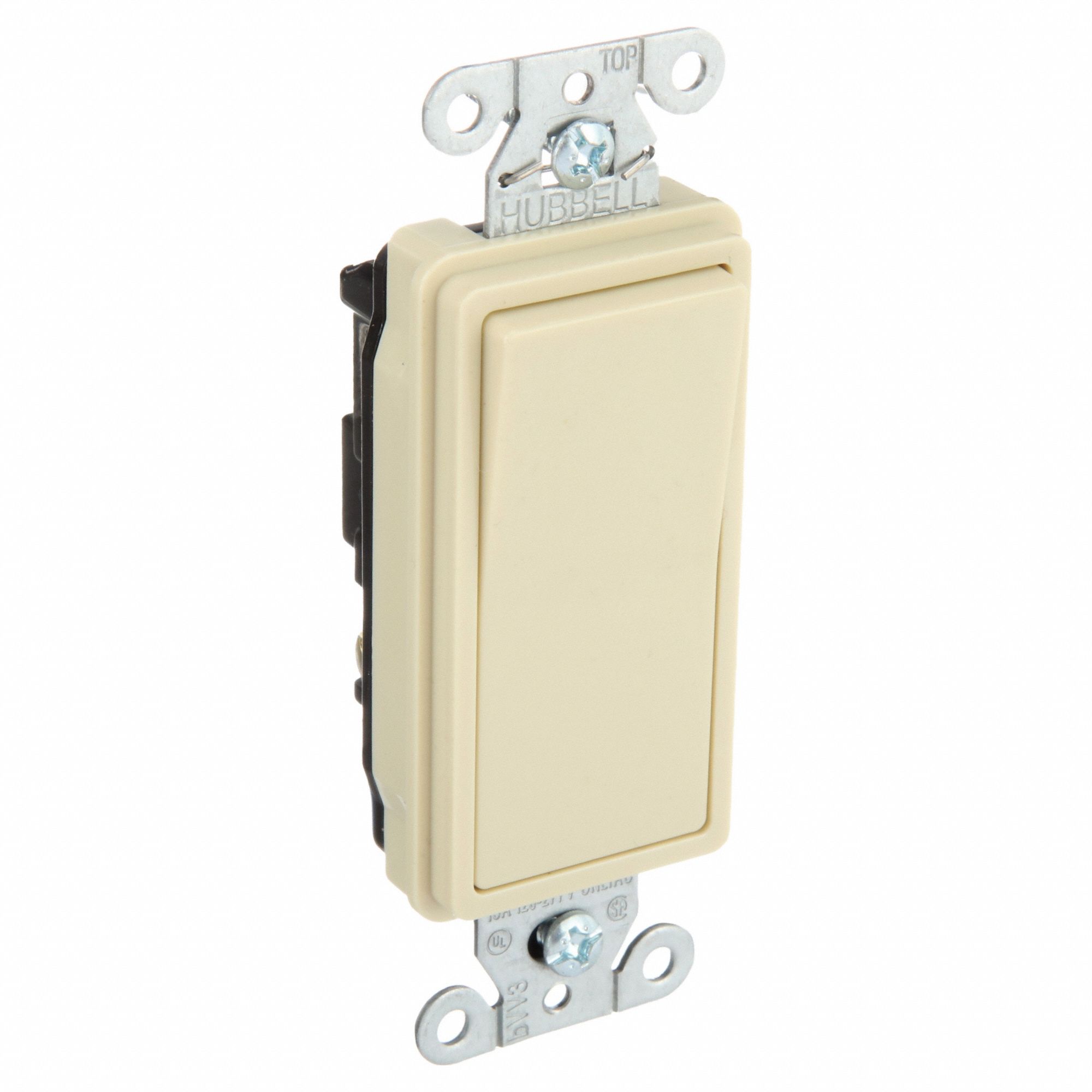 WALL SWITCH, ROCKER SWITCH, 3-WAY, IVORY, 15 A, SCREW TERMINALS