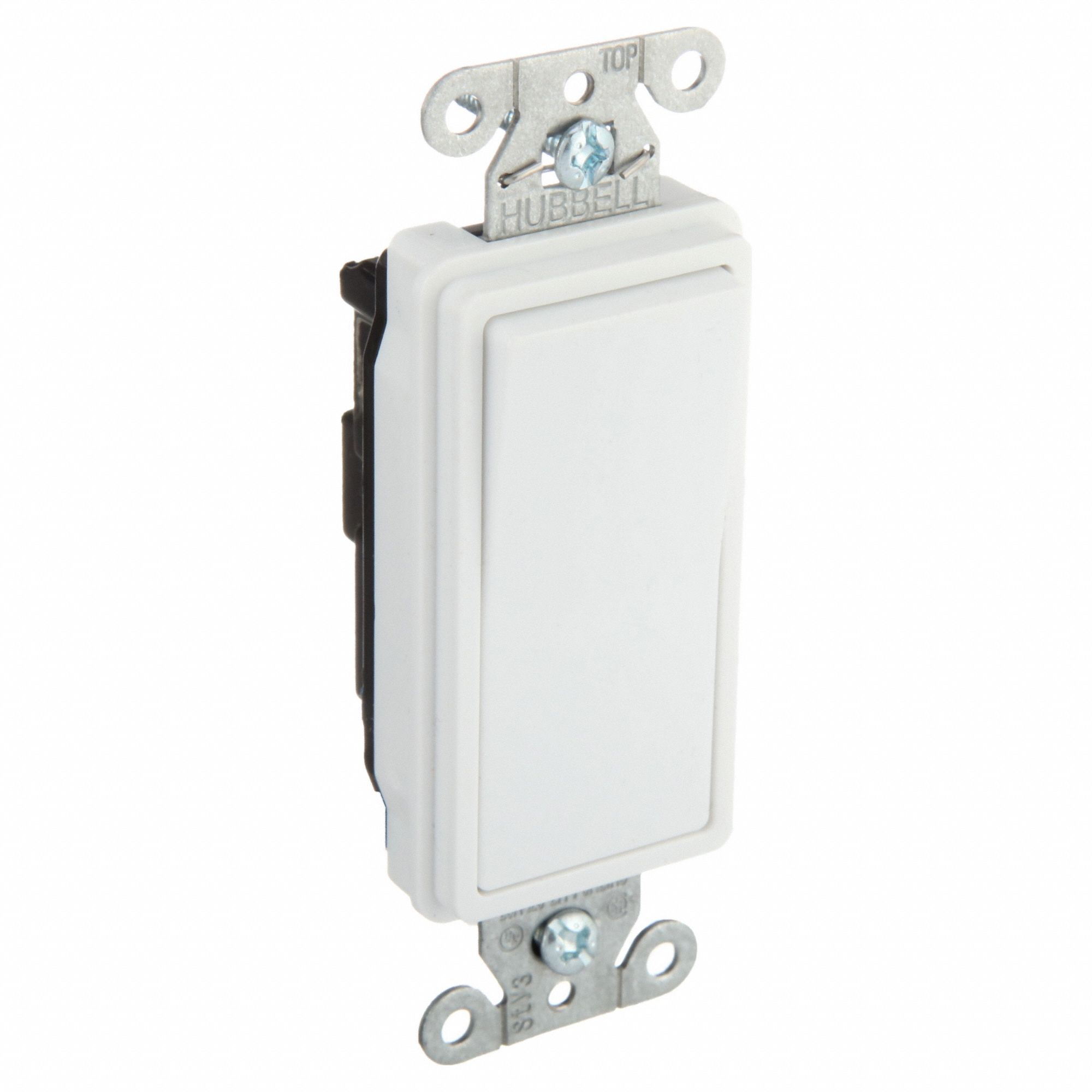 WALL SWITCH, ROCKER SWITCH, SINGLE POLE, WHITE, 20 A, SCREW TERMINALS