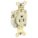 RECEPTACLE, SINGLE, 5-15R, 125V AC, 15 A, IVORY, 2 POLE/3 WIRE, SCREW TERMINALS