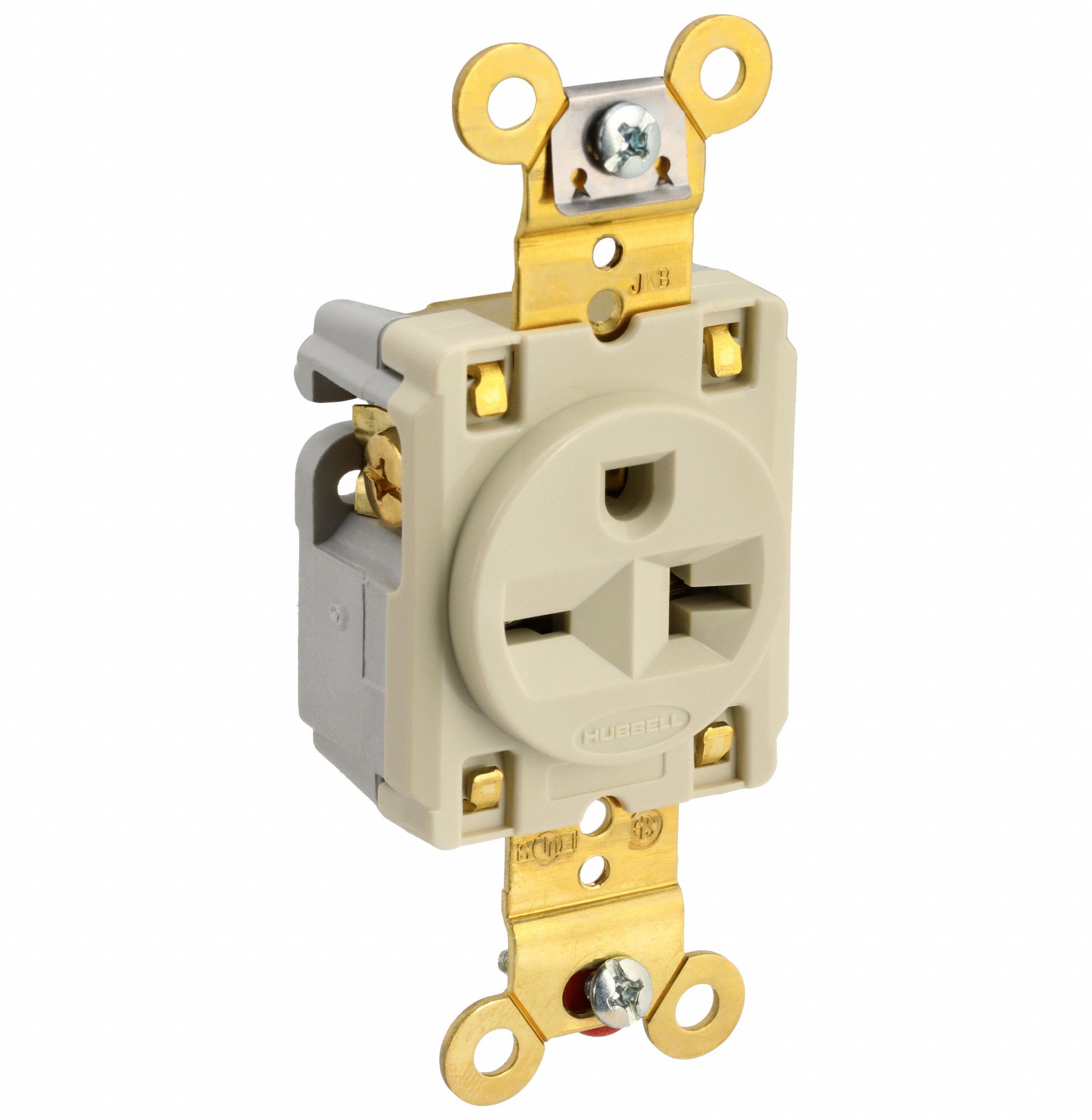 RECEPTACLE, SINGLE, 6-20R, 250V AC, 20 A, IVORY, 2 POLE/3 WIRE, SCREW TERMINALS