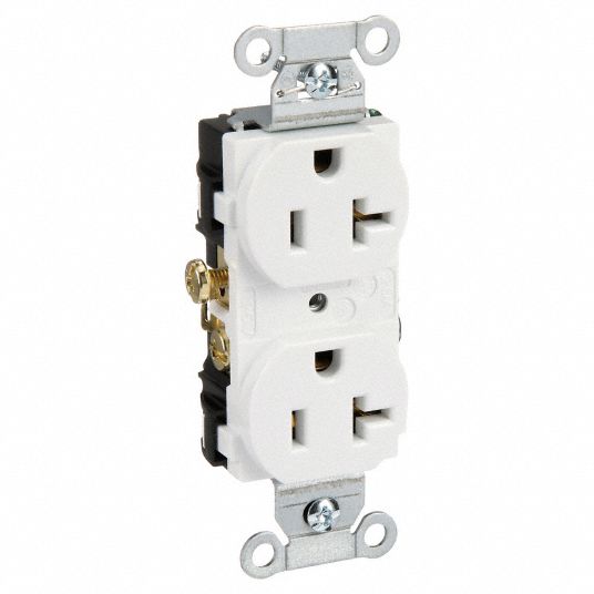 Duplex 5 20R Receptacle 5Z835 CR20WHI Grainger