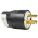 STRAIGHT BLADE PLUG, 10-30P, 30 A, 125/250V AC, BLACK, 3 POLES