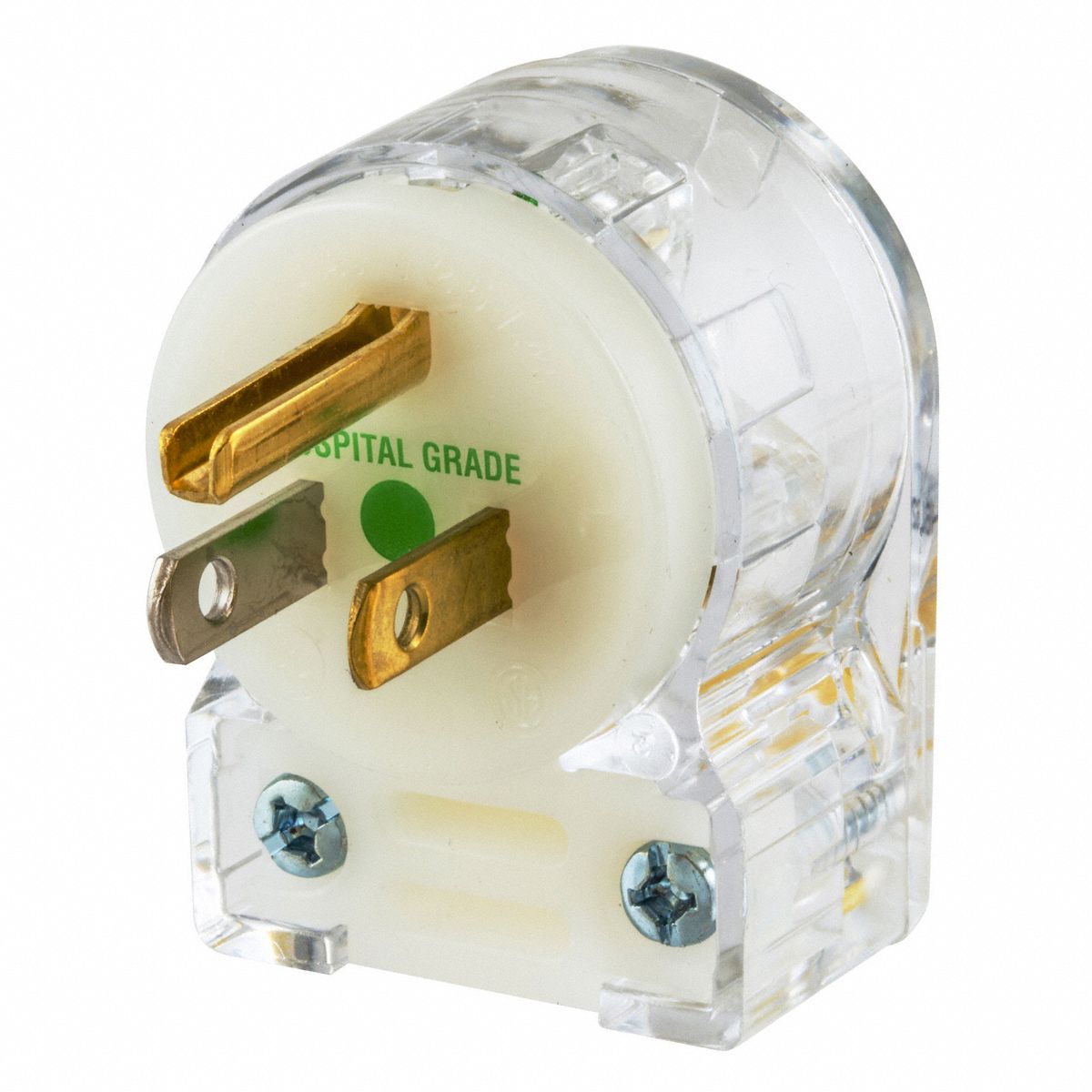 HUBBELL Angle Straight Blade Plug Hospital, 15 A, NEMA 515P, 125V AC