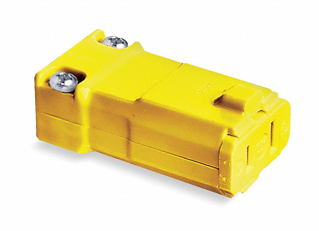 STRAIGHT BLADE CONNECTOR, 1-15R, 15 A, 125V AC, 2 POLES, YELLOW