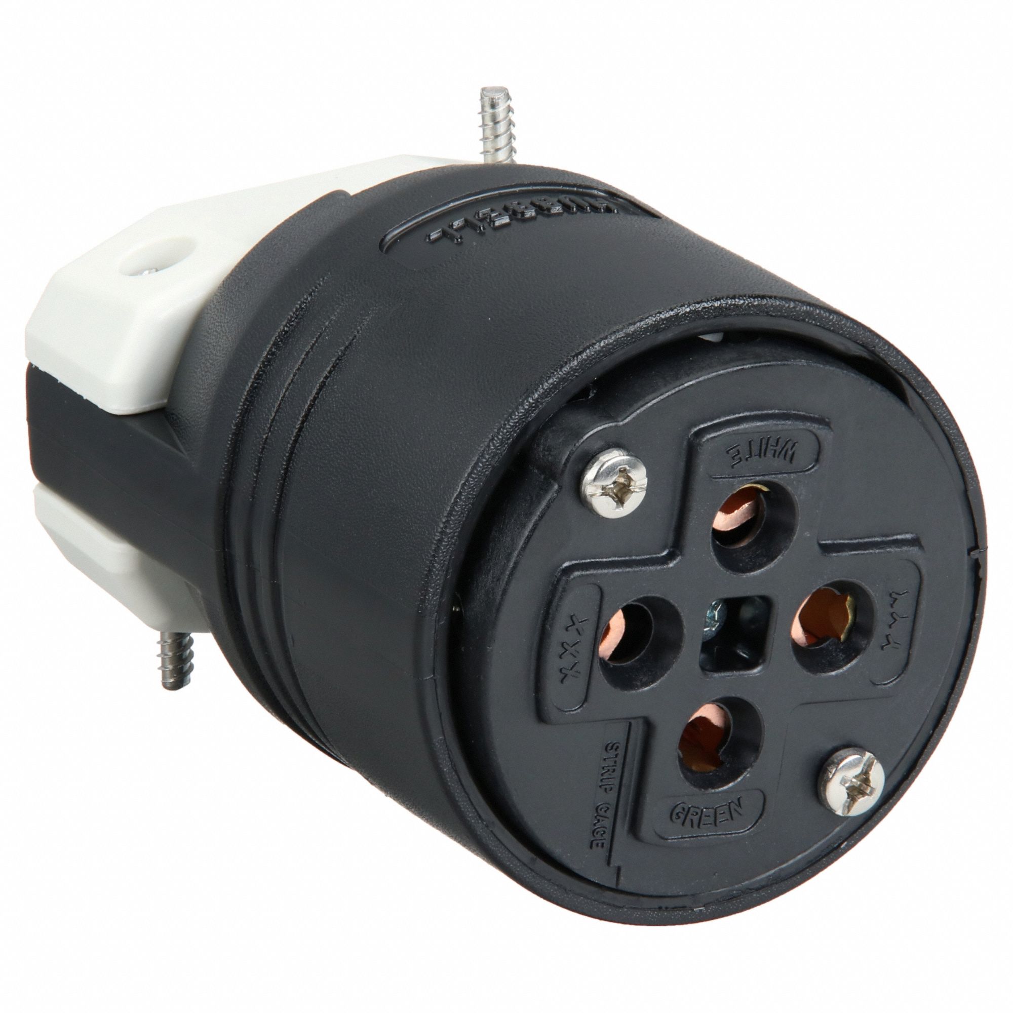 STRAIGHT BLADE PLUG, 14-60P, 60 A, 125/250V AC, BLACK, 3 POLES