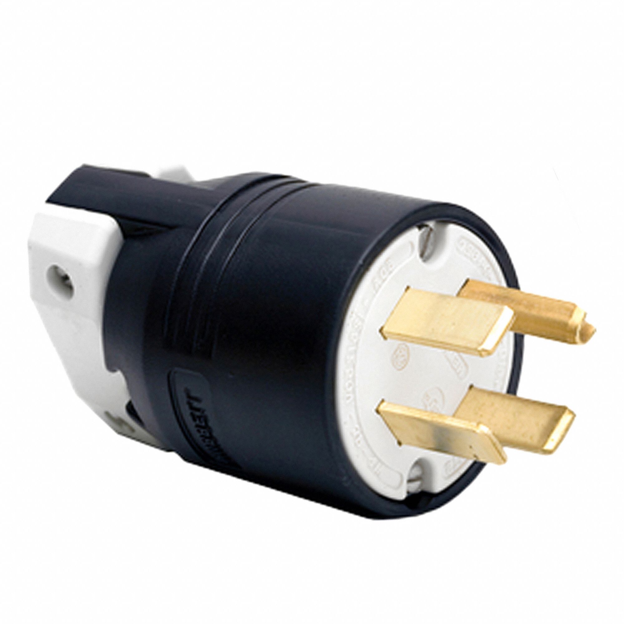 Straight Blade Plug: 14-60P, 60 A, 125/250V AC, Black, 3 Poles