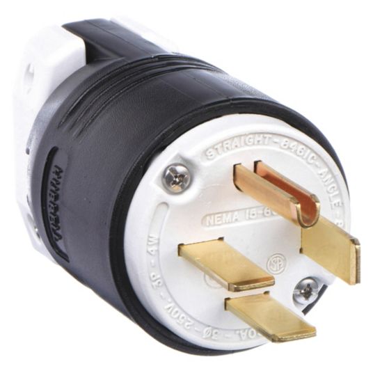 1560P, 60 A, Straight Blade Plug 5Z894HBL8461C Grainger