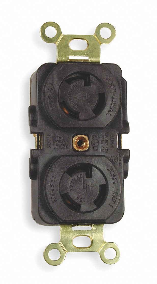 HUBBELL WIRING DEVICE-KELLEMS Brown Locking Receptacle, 15 ... 277vac wiring 
