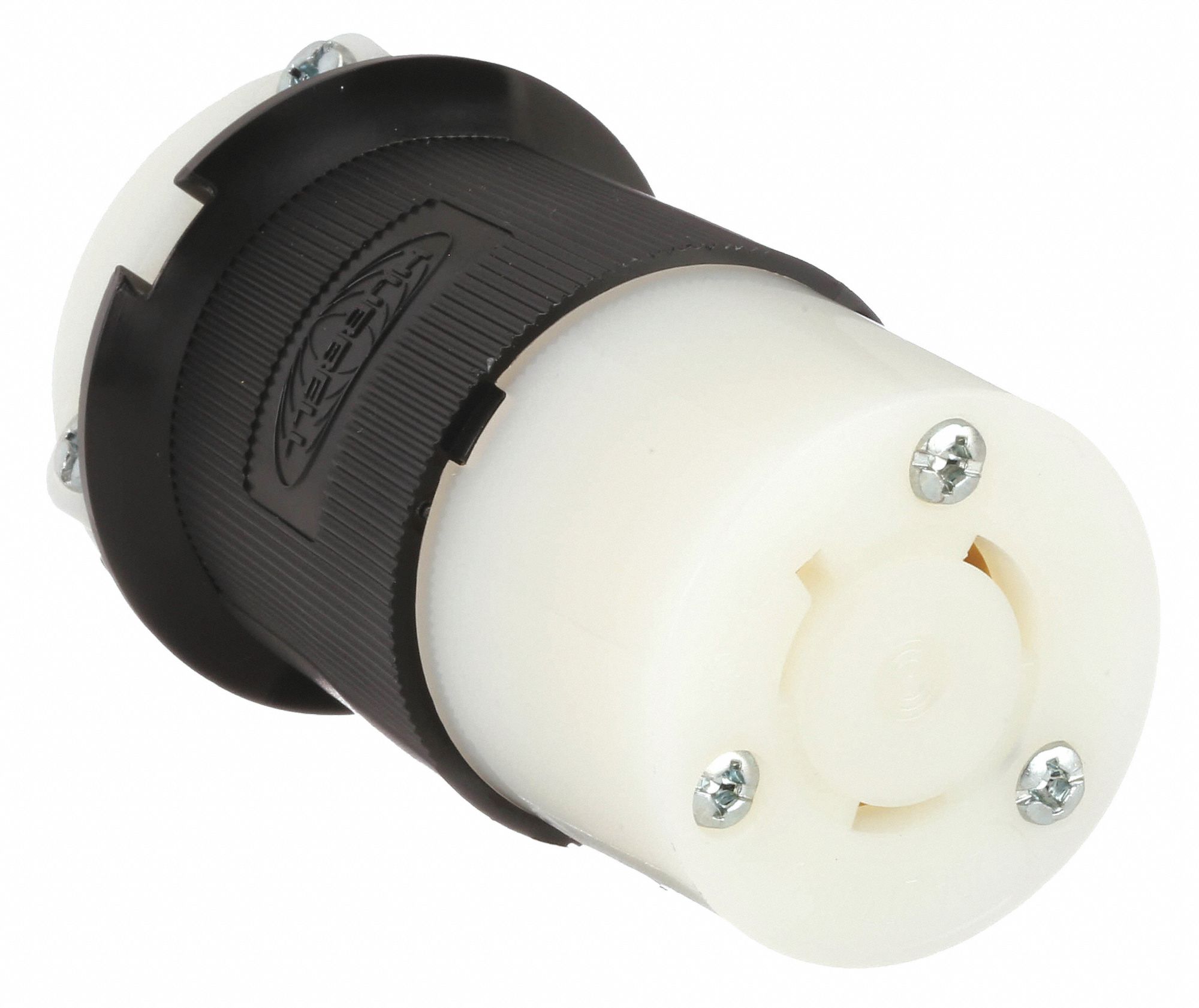 LOCKING CONNECTOR, L7-20R, 20 A, 277V AC, 2 POLES, BLACK/WHITE, SCREW TERMINALS, L7-20
