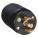 MIDGET LOCKING PLUG, ML3-15P, 125/250V AC, 15 A, 3 POLES, BLACK, SCREW TERMINALS