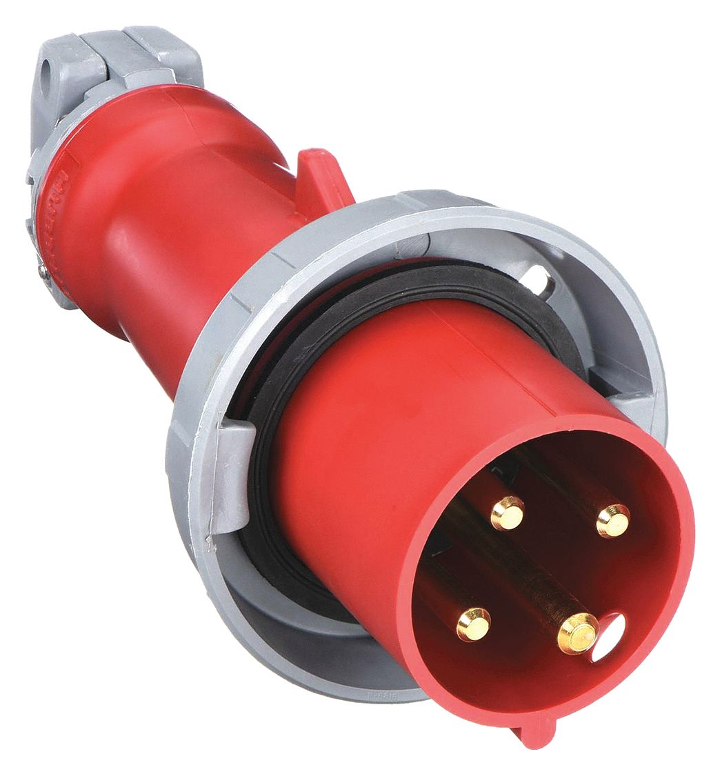 IEC PIN AND SLEEVE PLUG, 60 A, 480V AC, IEC GROUNDING, 20 HORSEPOWER RATING