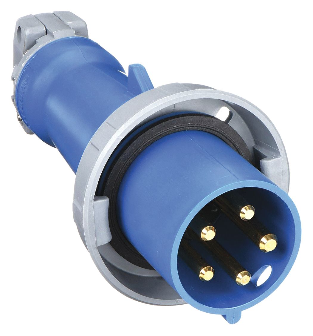 IEC PIN AND SLEEVE PLUG, 60 A, 120/208V AC, IEC GROUNDING, 3 HORSEPOWER RATING