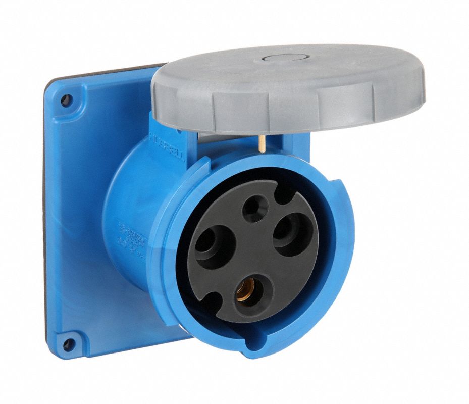 HUBBELL Tomacorriente c.Tapa y Clavija IEC,250V - 5Z922 | HBL3100R6W