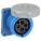 WATERTIGHT PIN AND SLEEVE RECEPTACLE, 30 A, 250V AC, 15 HORSEPOWER RATING, IEC GROUNDING, BLUE