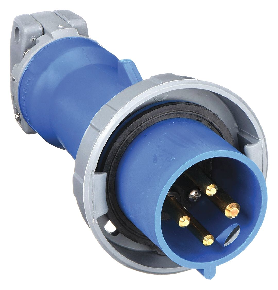 IEC PIN AND SLEEVE PLUG, 30 A, 125/250V, IEC GROUNDING, 7 9/10 HORSEPOWER RATING