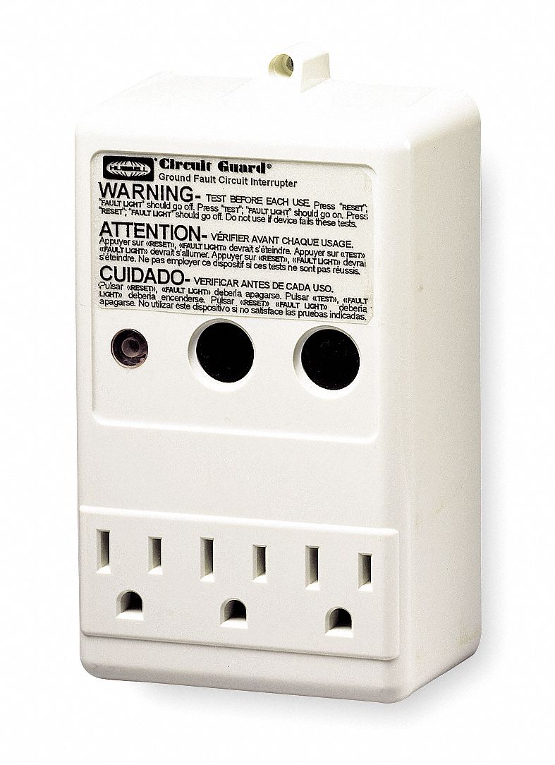 HUBBELL WIRING DEVICEKELLEMS PlugIn GFCI without Cord 15 A Max. Amps