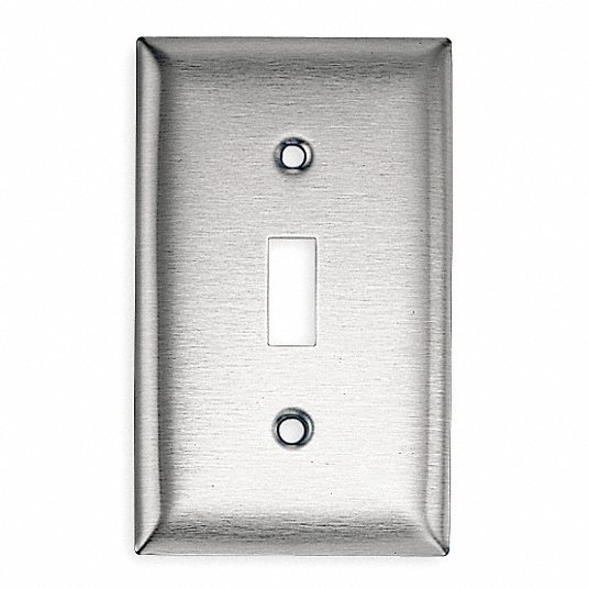 Hubbell Wiring Device Kellems Toggle Switch Wall Plate 1 Gangs Std Silver Stainless Steel 5z994 Ss1 Grainger - Hubbell Stainless Steel Wall Plates