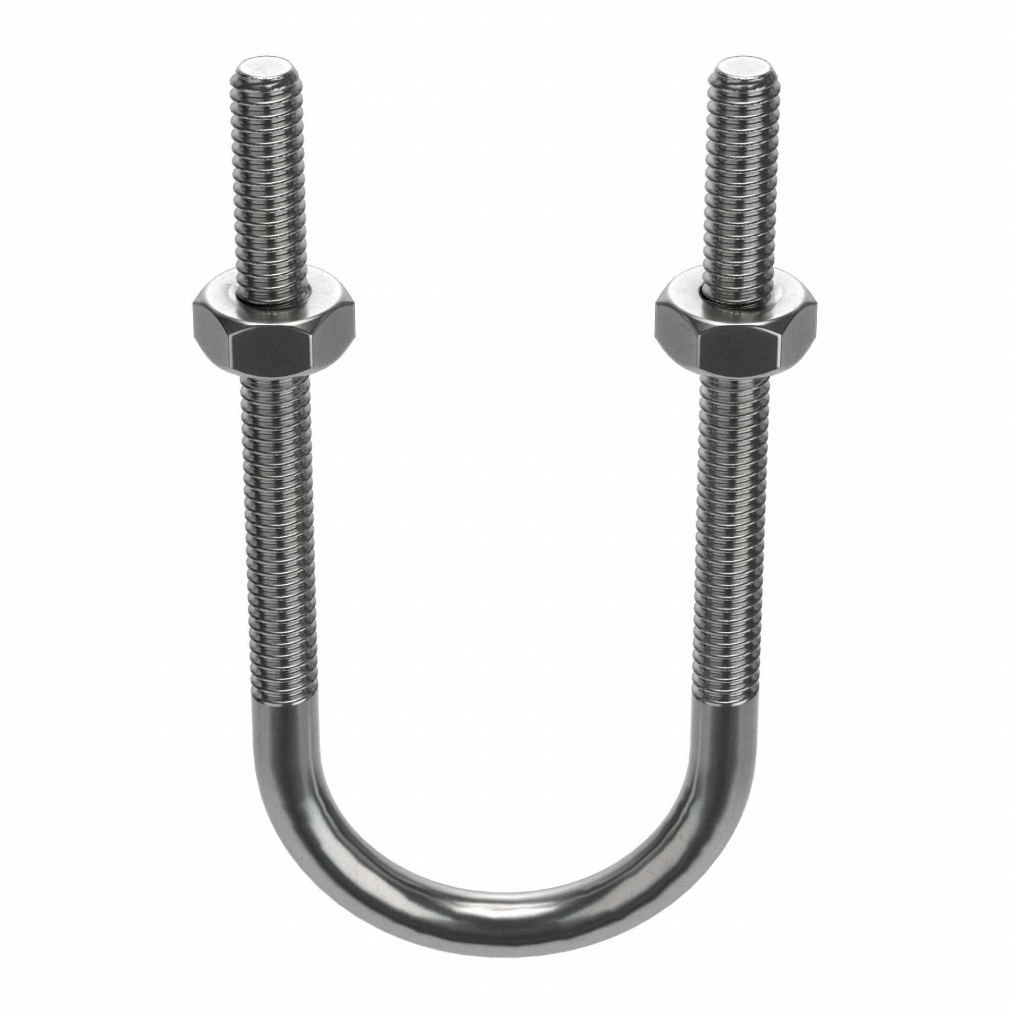 Standard U-Bolt: 3/8"-16 Thread Size, For Pipe Size 1 in, 3 7/16 in Inside Ht, Stainless Steel