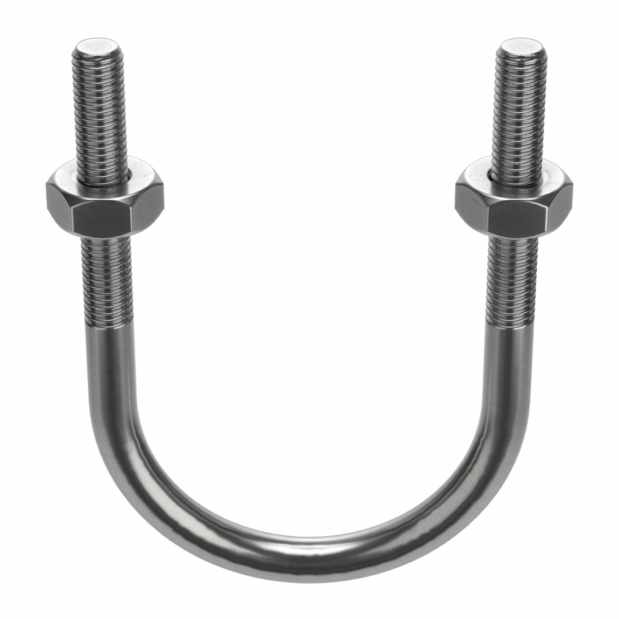 Standard U-Bolt: 1/2"-13 Thread Size, For Pipe Size 3 1/2 in, 6 1/4 in Inside Ht, Stainless Steel