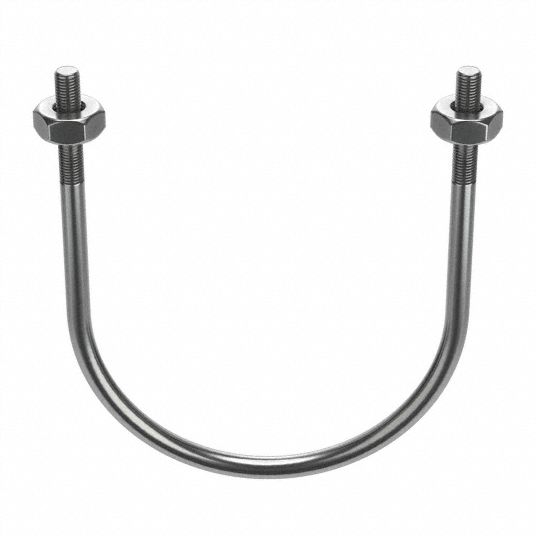 U-Bolt Clamp with Cushion: 2 Pipe, 316 Stainless Steel