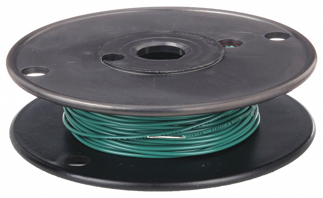 HOOKUP WIRE, 22 AWG WIRE SIZE, GREEN, 100 FT L