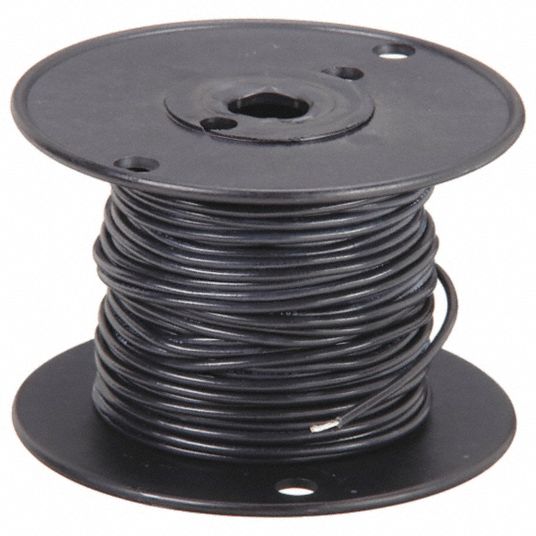 18UL1007SLDBLA1000 18 AWG Gauge Solid Hook Up Wire, 1000 Feet Length,  Black, 0.0403 Diameter, UL1007, 300 Volts 