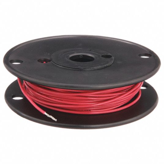 Hookup wire for guitar and bass electronics and pickups. 24 gauge spool 100  foot length red