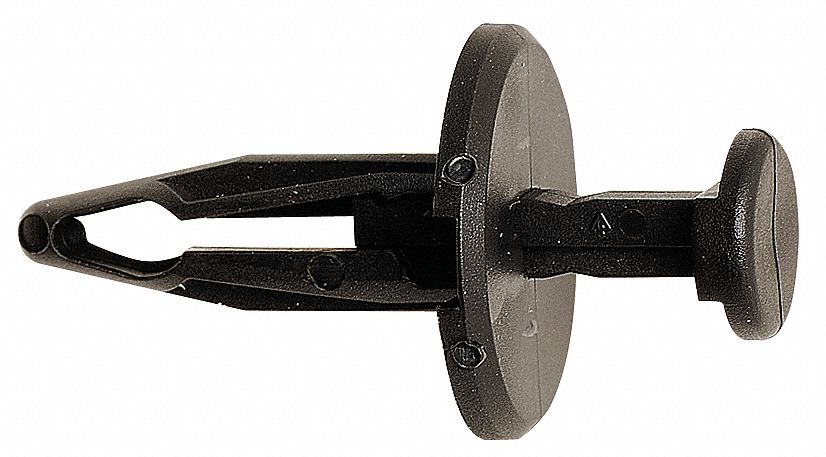 Drive Rivet, Black, Flat, 20mm L, PK25: Metric, Flat, Nylon, Black, 25 PK