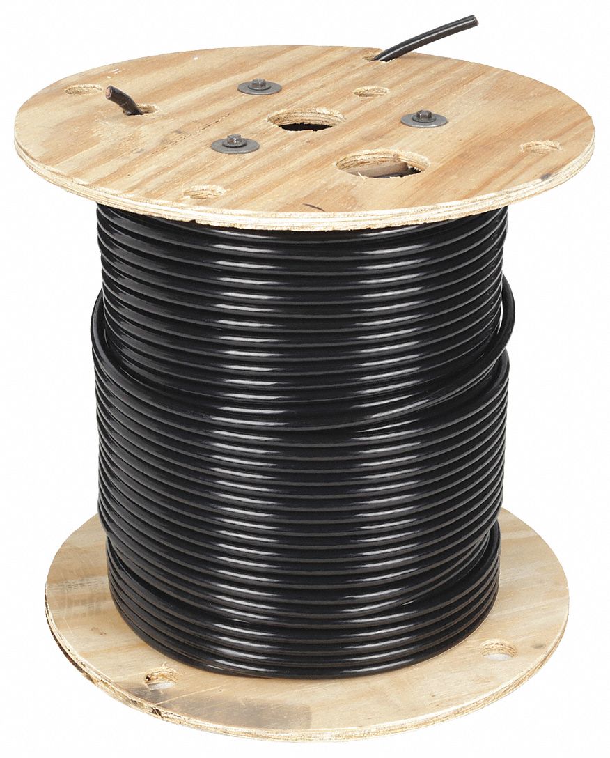 BUILDING WIRE, 2 AWG WIRE SIZE, 1 CONDUCTOR, 500 FT L, THHN, BLACK