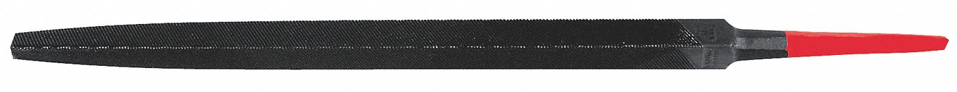 MACHINISTS FILE, TRIANGULAR, DOUBLE-CUT, BASTARD CUT, 8 IN L WITHOUT TANG, ⅝ IN W, ⅝ IN THICK