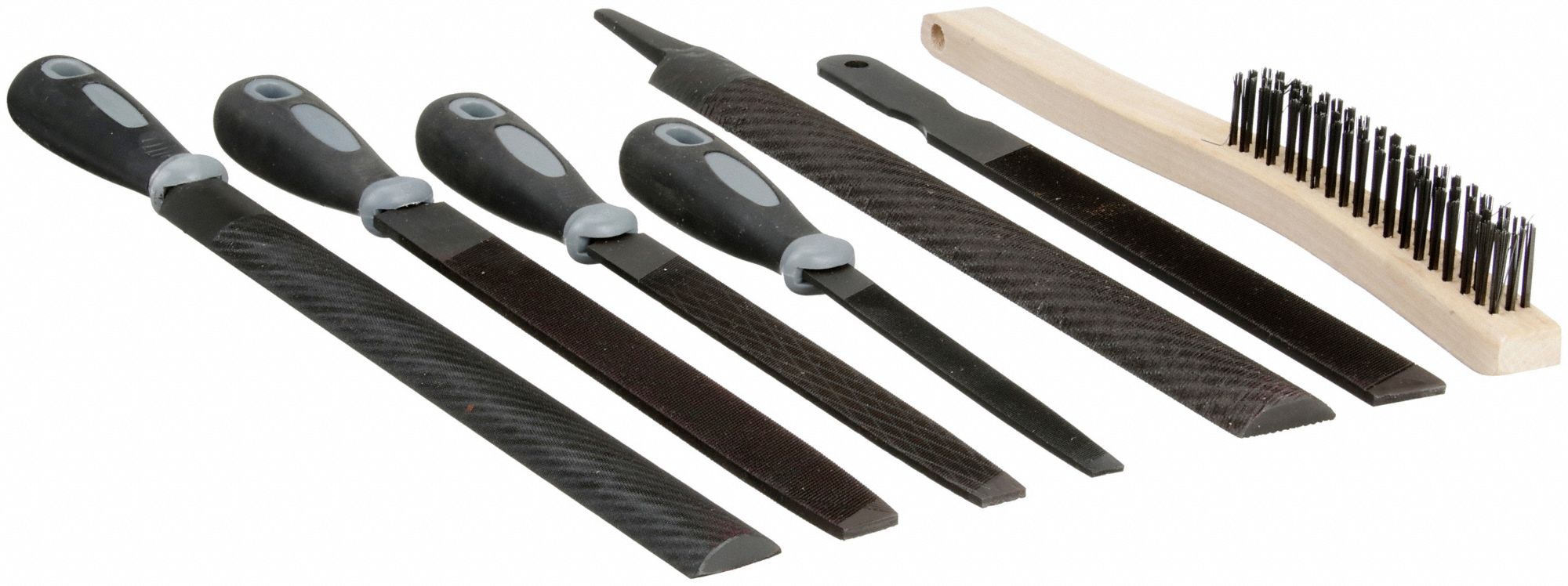 WIND/OIL/GAS FILE SET, INCLUDES HANDLE, 7 PIECES, BASTARD CUT, POUCH